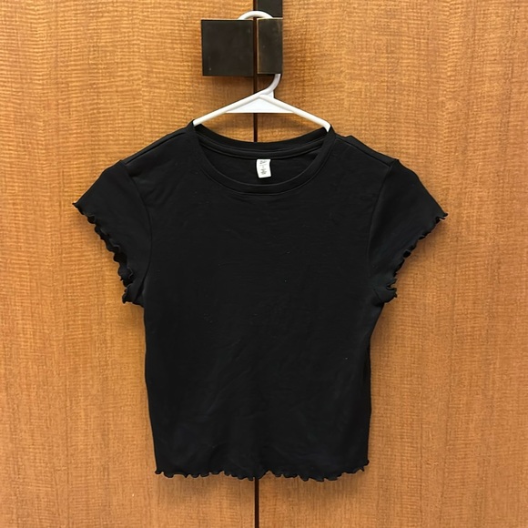 Black Cropped T-Shirt - Picture 1 of 1